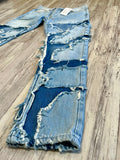 Blue Wash Patchwork Denim