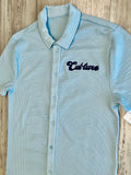 Baby Blue Pinstriped Knit Polo & Shorts