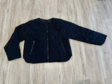 Black Quilted Bomber Jacket(W)