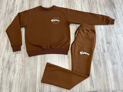 Clay Heavyweight Crewneck Flare Sweatsuit