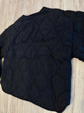 Black Quilted Bomber Jacket(W)