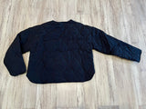 Black Quilted Bomber Jacket(W)