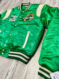 Pine Green “Wish Me Luck” Satin Luxe Bomber