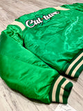 Pine Green “Wish Me Luck” Satin Luxe Bomber