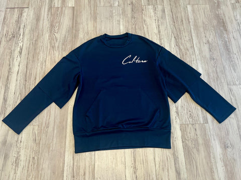 Navy Heavyweight Layered Crewneck Shirt