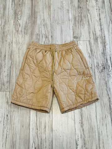 Cream Quilted Lightweight Shorts