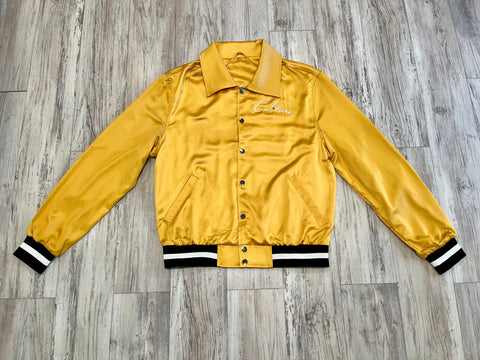 Gold Satin Bomber Jacket