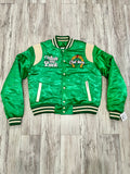 Pine Green “Wish Me Luck” Satin Luxe Bomber